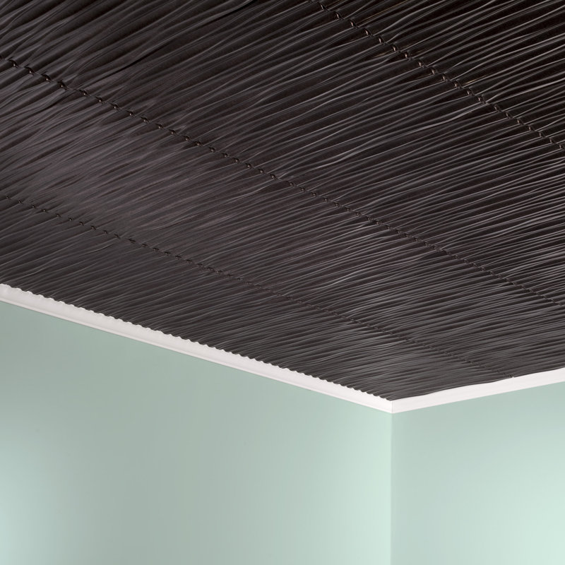Panneau de plafond décoratif vertical en vinyle 2 pi x 2 pi FASÄDE Dunes, Étain fumé