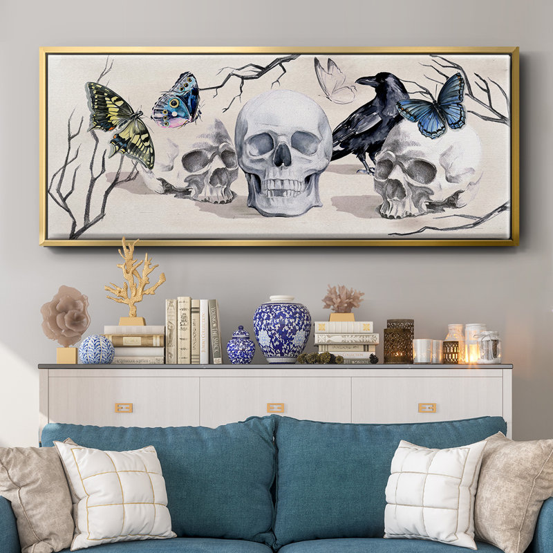 Nevermore Collection D- Framed Canvas, 12" H x 30" W