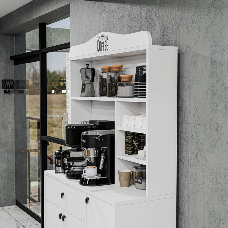 Armoire murale polyvalente, blanche, 35,4 x 61,4 x 13,8 pouces | Panneau mural en aggloméré 100% mélamine, 6 tablettes, conception murale | Idéal pour le bureau à domicile, le salon et les solutions de rangement, durable et élégant