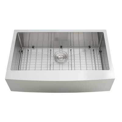 Évier de cuisine simple encastrable 33 po, lavabo de ferme encastré en acier inoxydable avec accessoires, éviers de lave-vaisselle pour véhicules récréatifs, cuisine de préparation, salle de lavage, bar