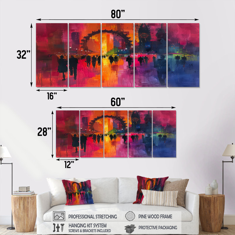 Amusement Parks Amusement Parks Carnival Chaos - Amusement Parks, ensemble d'art sur toile, H 28 po x l 60 po