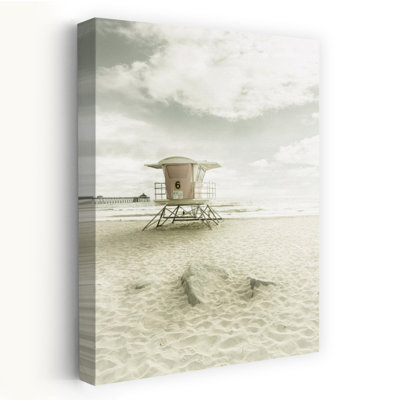CALIFORNIA Vintage Imperial Beach Retro Vintage Abstract Coastal Wall Art Print 1 Piece Wrapped Canvas Wall Art