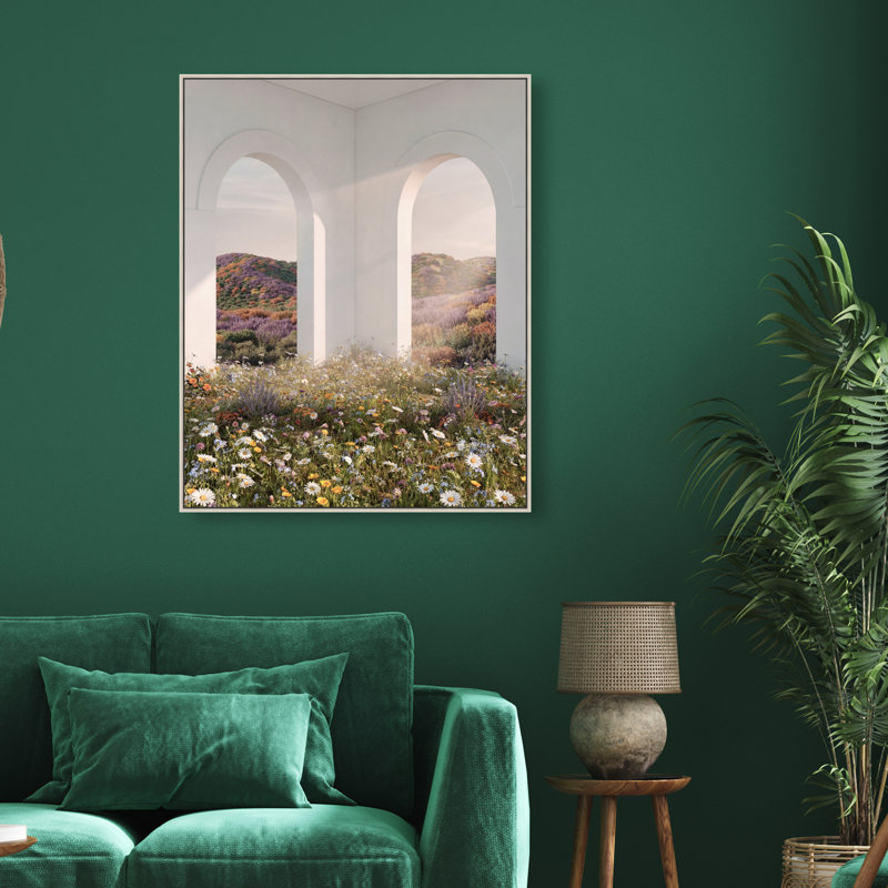 Sunlight Coming Through Landscape & Nature Canvas Print by Oliver Gal, Black Frame, 16 x 20, Silver Floater Frame