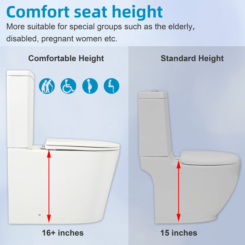 Toilette moderne une pièce à double chasse KDK Home Torando