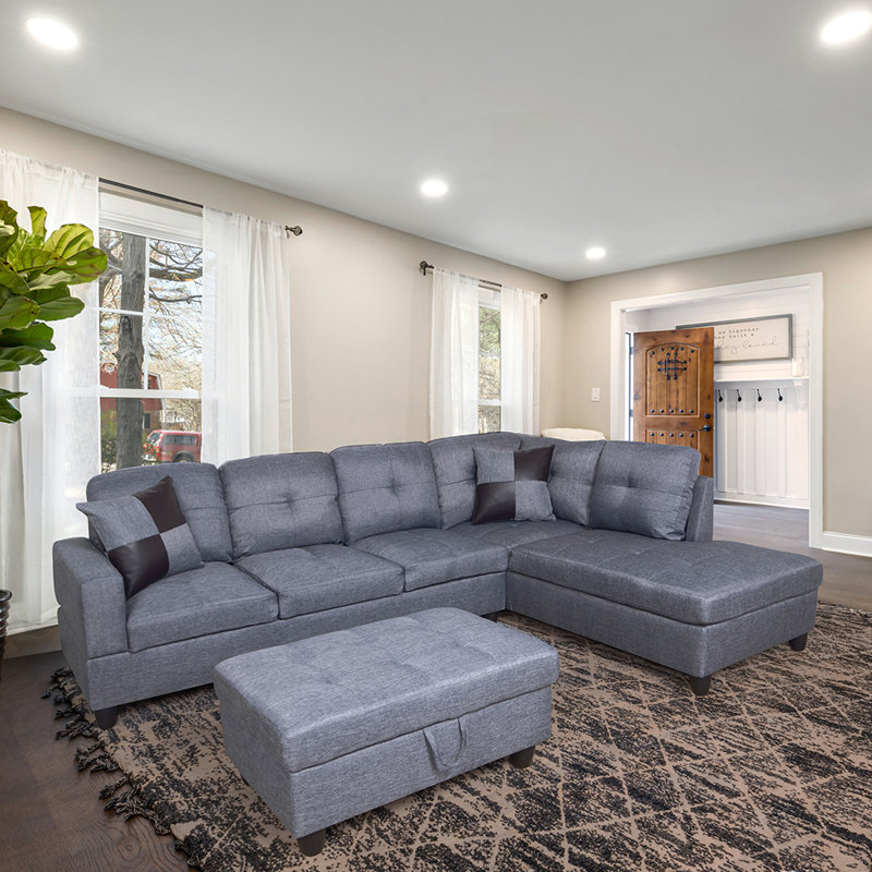 Upholstered L-Shaped Sectional Right Hand Facing