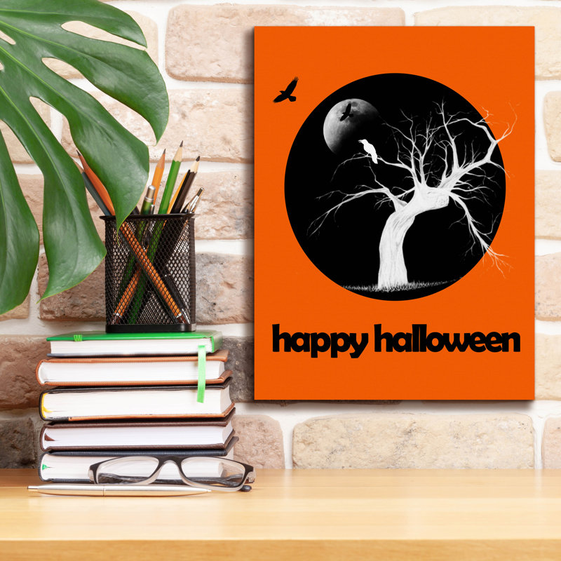 Toile épique Graffiti «Happy Halloween» par Mark Ashkenazi, 12 po x 16 po, H 16 po x l 12 po x P 0,75 po