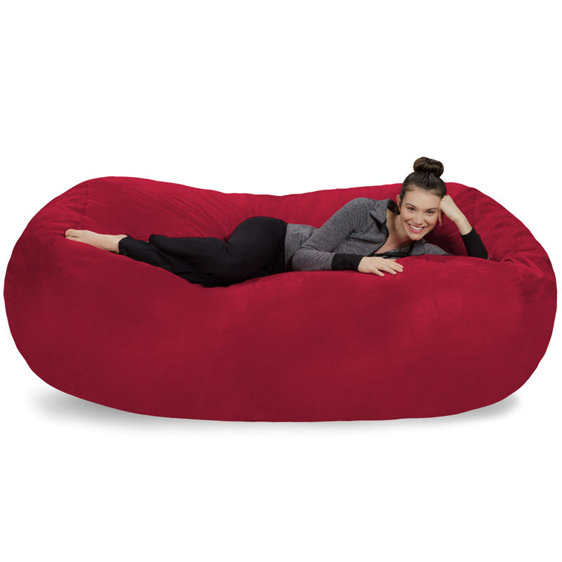 Bean Bag Sofa Lounger - Plush 7 Ft Bean Bag Sofas with Super Soft Microsuede Cover - XXL Memory Foam Stuffed Lounger Chairs for Kids, Adults, Couples - Jumbo Bean Bag Chair Furniture In Multiple Colors