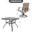 Outdoor 5-Piece Dining Set, PVC-coated polyester Fabric, Powder-coated Iron Frame