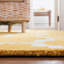 Tapis géométrique touffeté à la main en coton / laine doré / ivoire-810449709