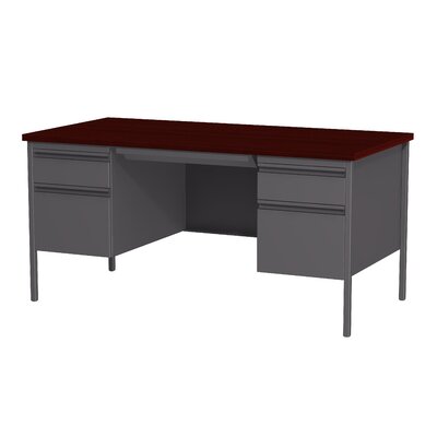 Double Pedestal Office Desk with Center Drawer for Home, Office, or School 30"" D x 60"" W -  CommClad, GZA1023 23550391