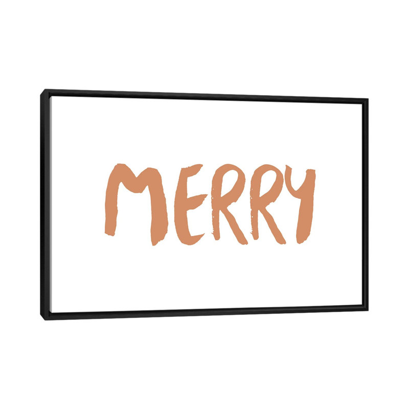 « Merry » par Orara studio-impression d’art textuel, Pas de tapis, H 32 po x l 48 po x 1,5 po, Toile avec cadre noir