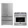 2 Piece Kitchen Package with French Door Refrigerator & 36" Freestaning Gas