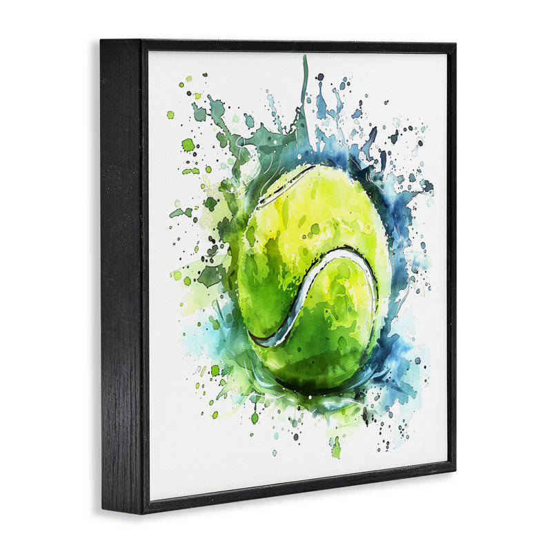  Balle de tennis, giclée lumineuse, art giclée par LSR Design Studio, H 12 po x l 12 po, Giclée encadrée noir minuit