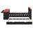 Twin Size Wood Daybed with Trundle, Desk, LED Light & USB Storage, Black+Red-787528064-787528065