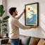 Leaping Fish at Sunrise Japandi 1 Piece Single Picture Frame Wall Art-136662369-136662370