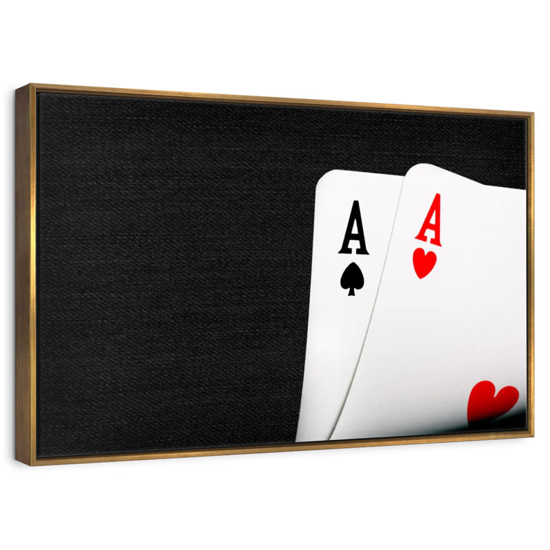 Cartes à jouer Ace, Cadre flottant doré, 43 po x 29 po