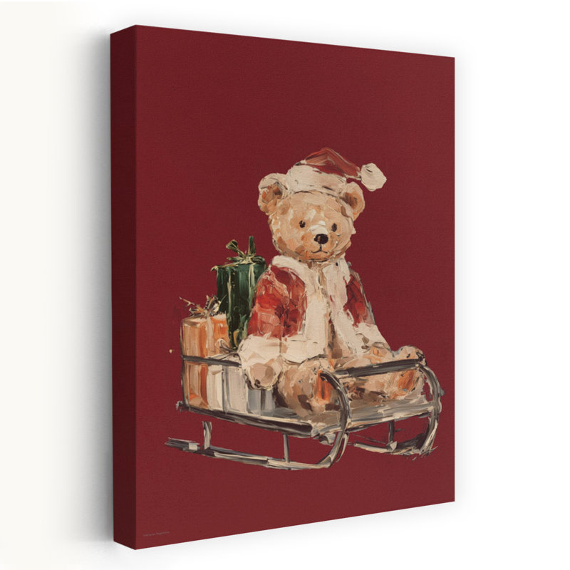 Art de l'ours contemporain abstrait fantaisiste des Fêtes, H 60 po x l 40 po