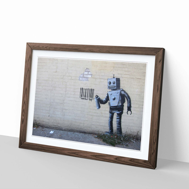 Banksy - Single Picture Frame Print, Walnut