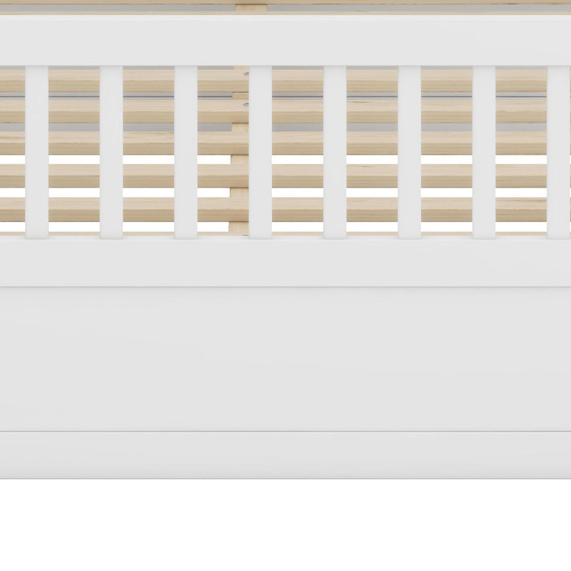 Lit maison avec tablette de tête de lit intégrée, cadre de lit avec rangement, Blanc