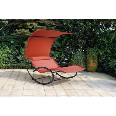 Elspeth Steel Outdoor Armless Lounge Chair