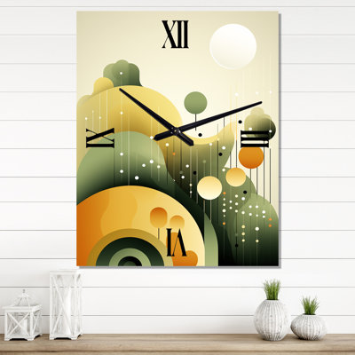 Retro Dreamscape Abstract Minimalism - Abstract Mid Century Wall Clock