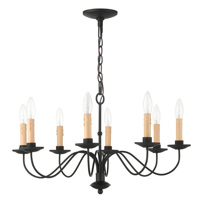 Analycia 8 - Light Steel Dimmable Chandelier