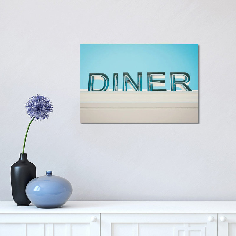 Enseigne Retro diner-reproduction de photo, Pas de tapis, Toile tendue, H 12 po x l 18 po x 1,5 po