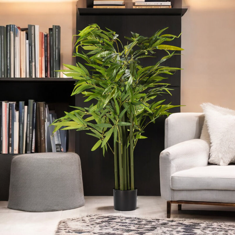 Artificial Bamboo Tree In Nursery Pot, 48" H x 24" W x 24" D
