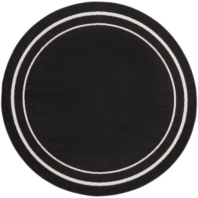 Nourison Essentials Black Ivory Indoor/Outdoor Area Rug