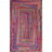 Handmade Braided Bohemian Cotton Multicolor Area Rug-2054787292