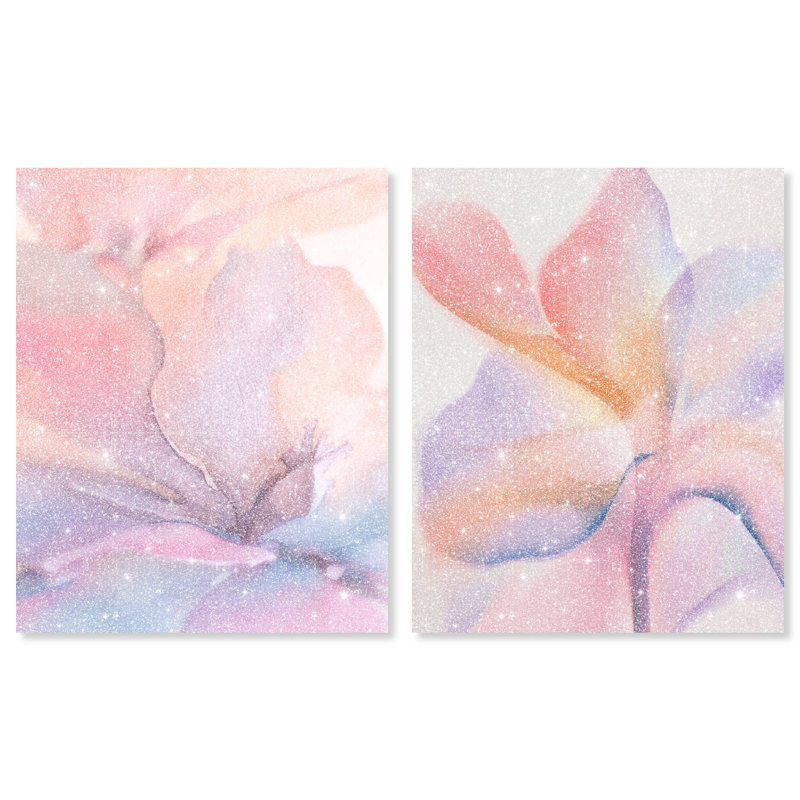 Watercolor Petals Set Set by Oliver Gal, 36"H x 45"W, Gallery Wrapped