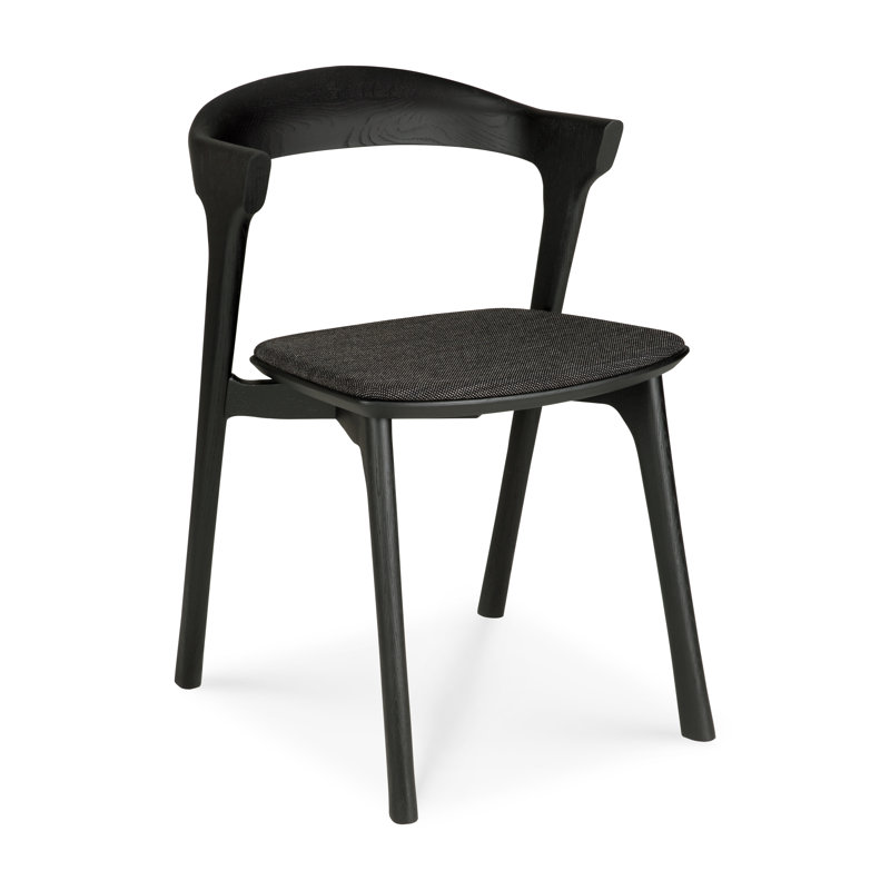 Bok Upholstered Dining Chair, Black, Black Polyester Blend/Acrylic
