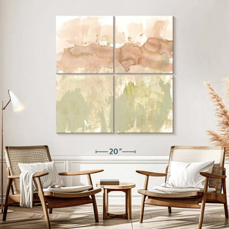 Dusty Blush And Olive II, H 57 po x l 57 po