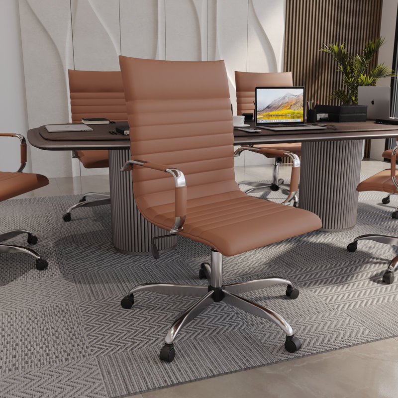 Fauteuil de conférence ergonomique Sorrells, Brun clair