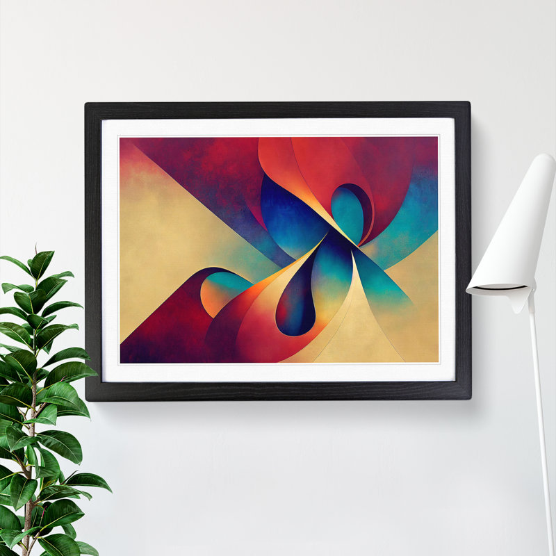 Serene Modern Abstract Art - Framed Print, Black, 34cm H x 46cm W x 2cm D