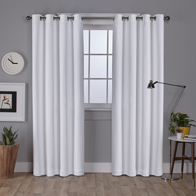 Champlain Room Darkening Curtain Pair, 52"W x 96"L, Winter White