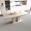 Table de salle à manger rectangulaire extensible pour 6 à 10 personnes avec motif de travertin veiné