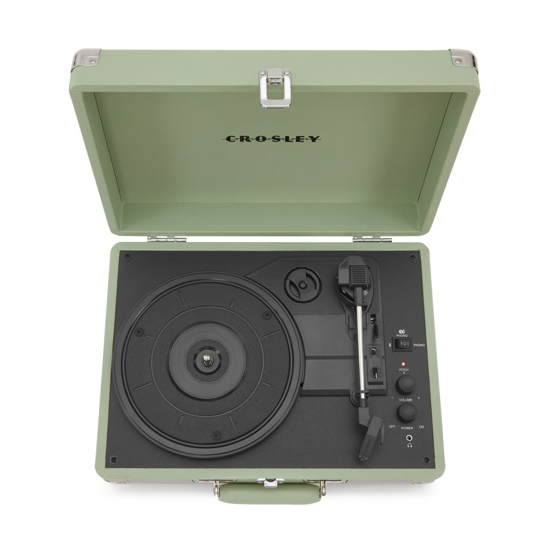 Portable 3 - Speed Turntable Decorative Record Player with Bluetooth, Mint
