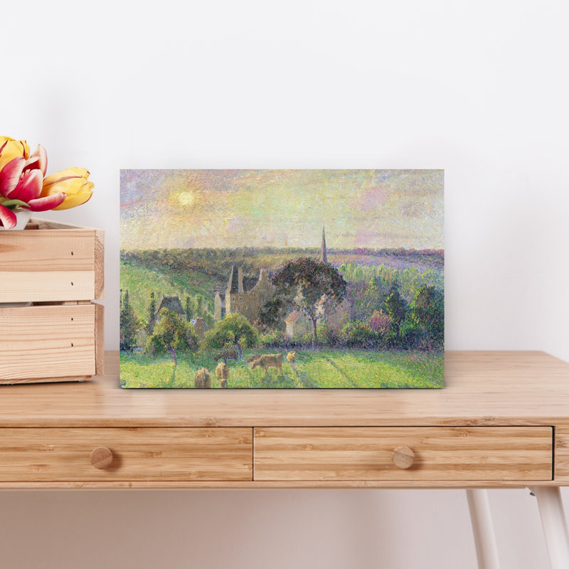 The Church And Farm Of Eragny, 1895 Abstract Contemporary Wall Art Print by Camille Pissarro - 1 Piece Wrapped Canvas Wall Art