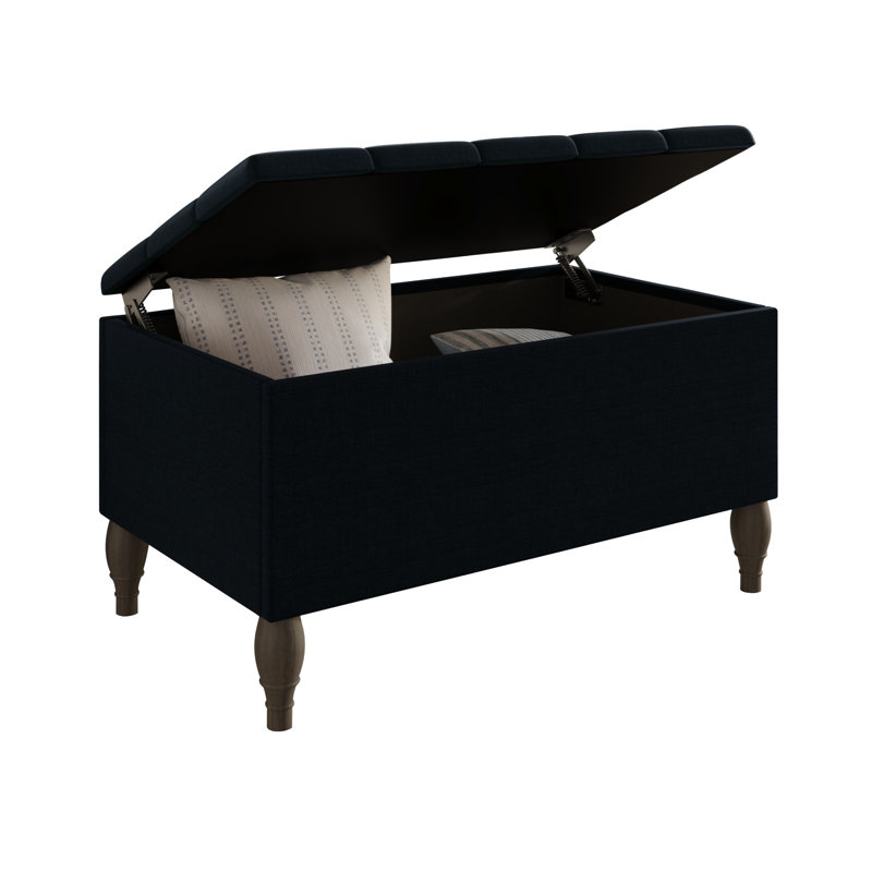 Lit rembourré avec banc de rangement Forbish, Gris anthracite, Complète