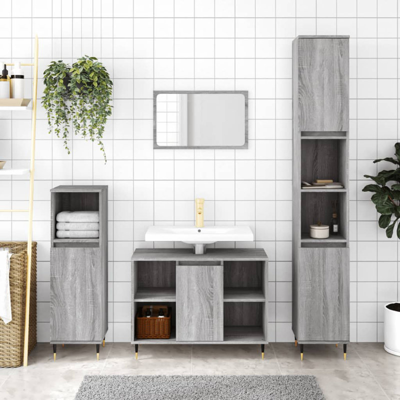 Bathroom Cabinet, Grey Sonoma