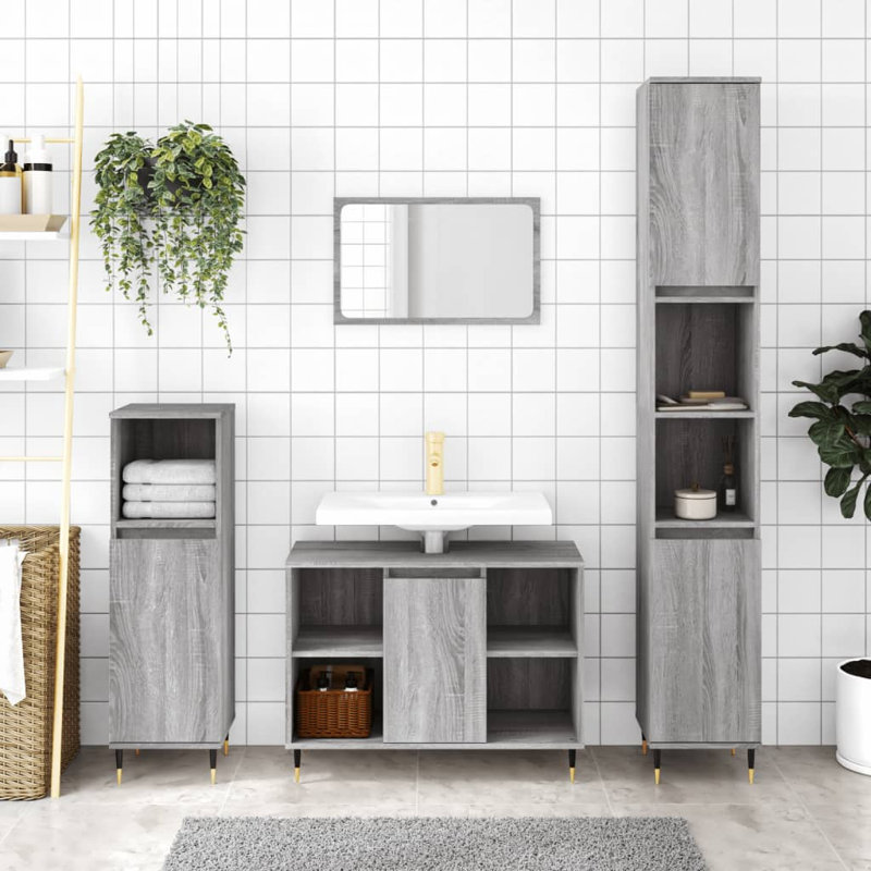 Freestanding Bathroom Cabinet, Grey Sonoma