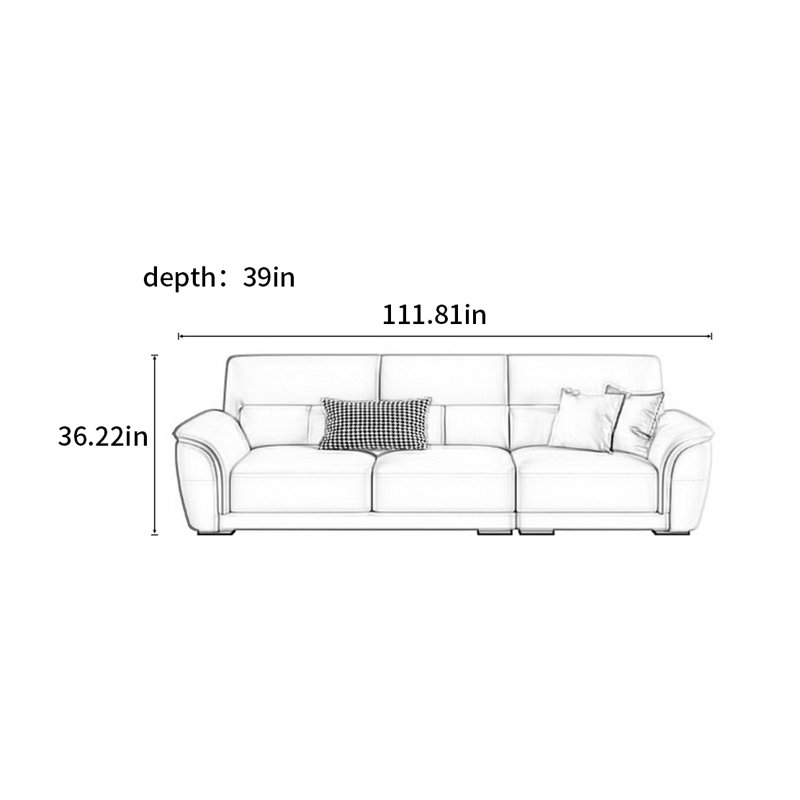 Canapé Nordic, H 36,22 po x l 111,81 po x P 39 po, 3