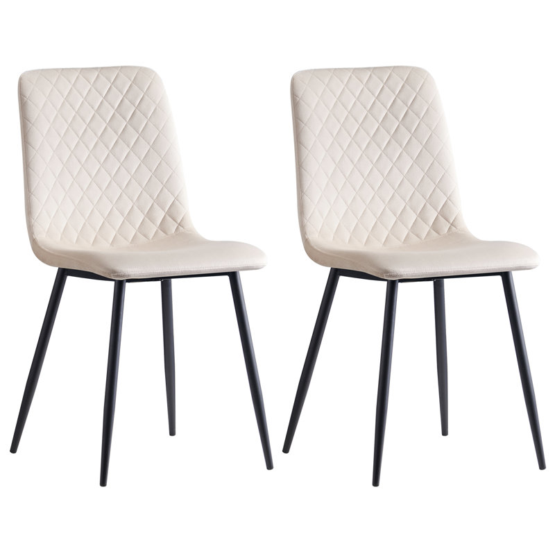 Upholstered Dining Chair, Cream, 2