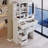 29.2" Small Size Left Drawer Desktop Vanity Table + Cushioned Stool, 2 AC+2 USB Power Station, Hair Dryer Bracket, Extra Large Touch Control Sliding LED Mirror, Tri-Color Switching, Brightness Adjust, Makeup Vanity-1167825462