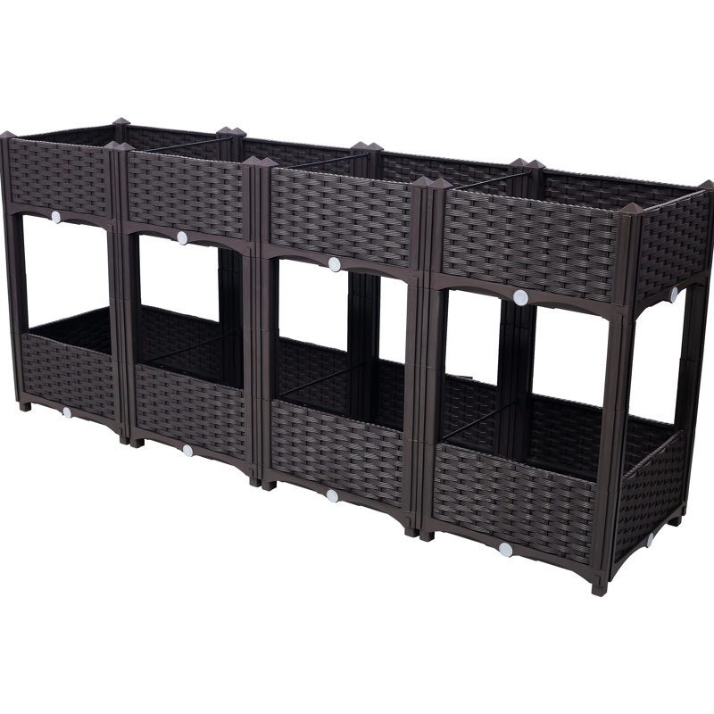 Planter Raised Beds - Elevated Planter Garden Box With Drainage Plug Raised Garden Beds For Vegetable/Flower/Herb Outdoor Standing Planter Beds Gardening Kit,63"X15.7"X27.7"