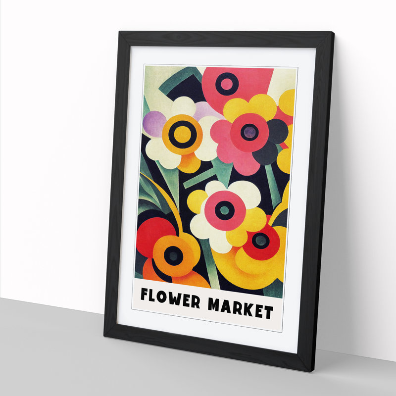 Retro Flower Market Exhibition No.12 1 Piece Single Picture Frame Wall Art, 64cm H x 46cm W x 2cm D