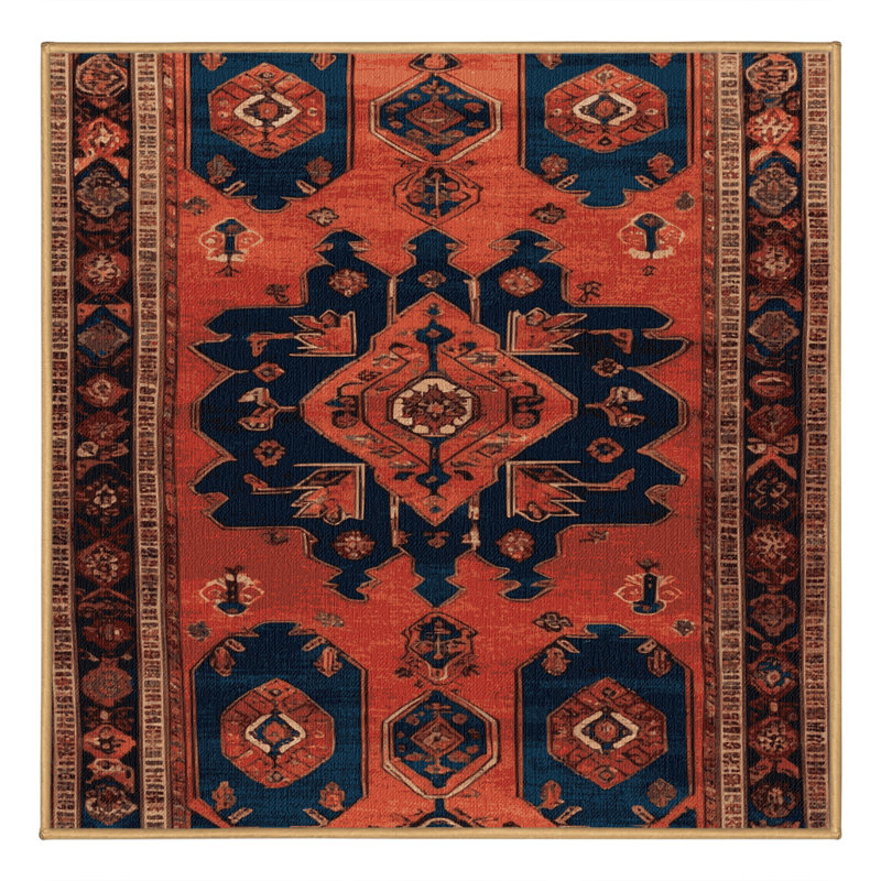 Machine Washable Persian Brown Area Rug, Square 3'