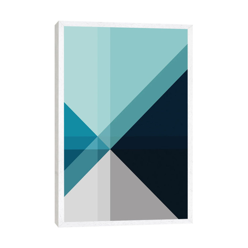 Geometric XVIIIV - Print on Canvas, 152.5 cm H x 101.5 cm W, White Framed