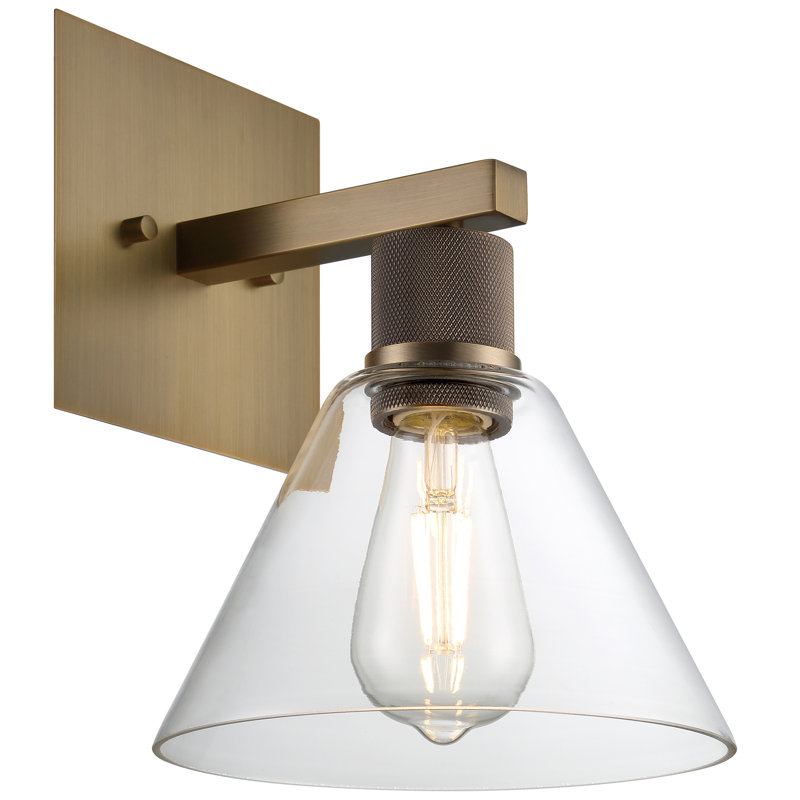 Port Nine Armed Sconce, Antique Brushed Brass